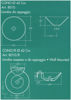 Scarabeo Cono Wastafels