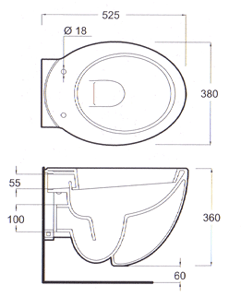 Ceramica Esedra Fly Toiletten