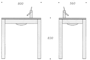 Triade Gonzaga Glas Wastafels